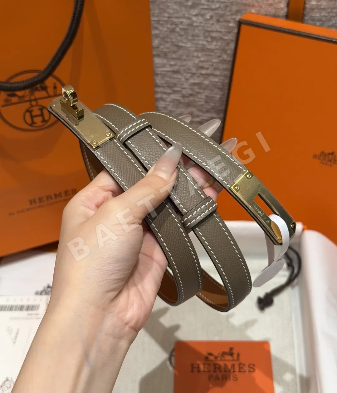 에르메스 켈리 18mm 에프숨 가죽 벨트 상세 이미지 3