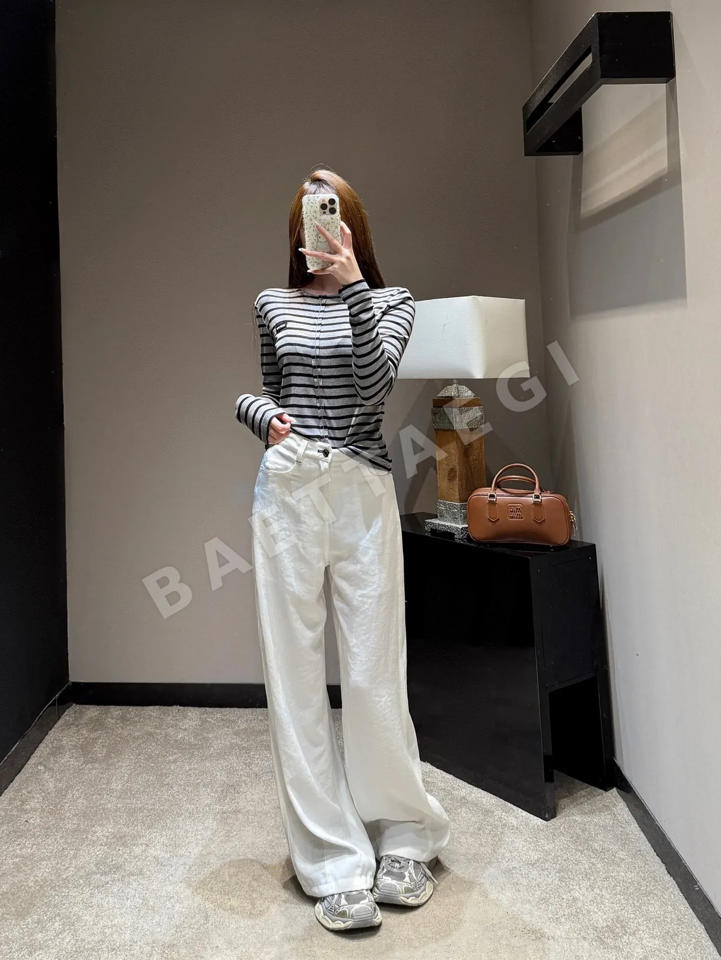미우미우 스트라이프 긴팔 가디건 상세 이미지 6