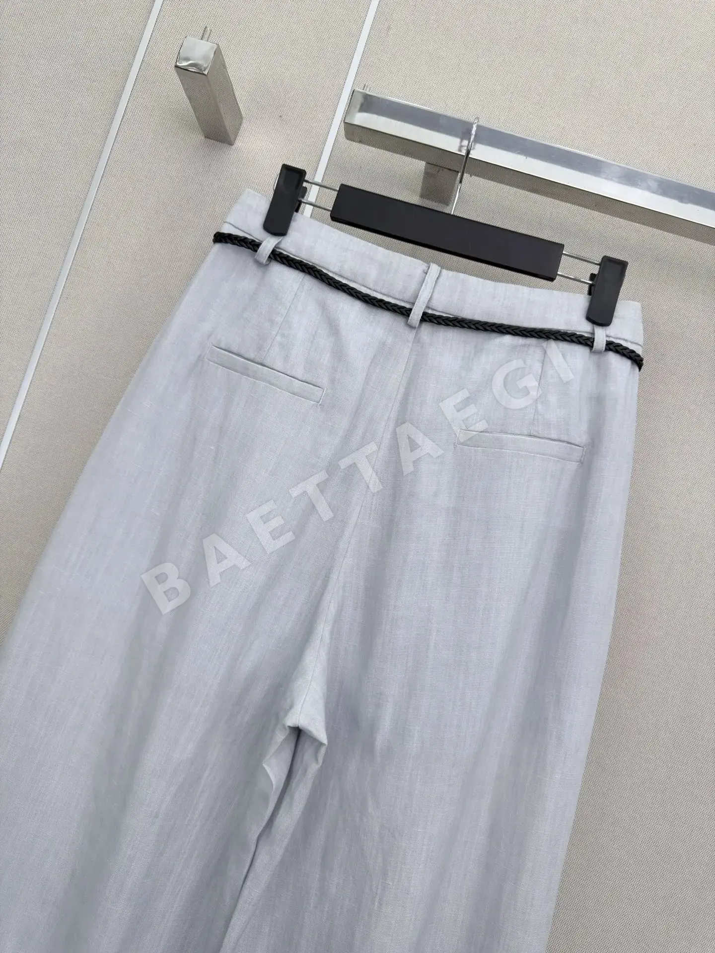 에르메스 린넨 와이드 레그 여성 바지 상세 이미지 7