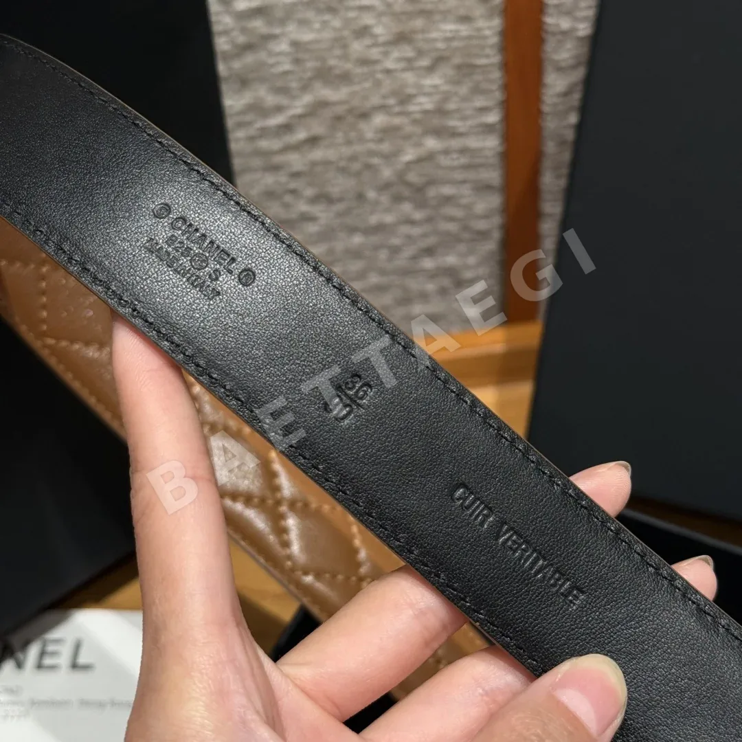 샤넬 램스킨 더블 C 메탈 로고 벨트 상세 이미지 8