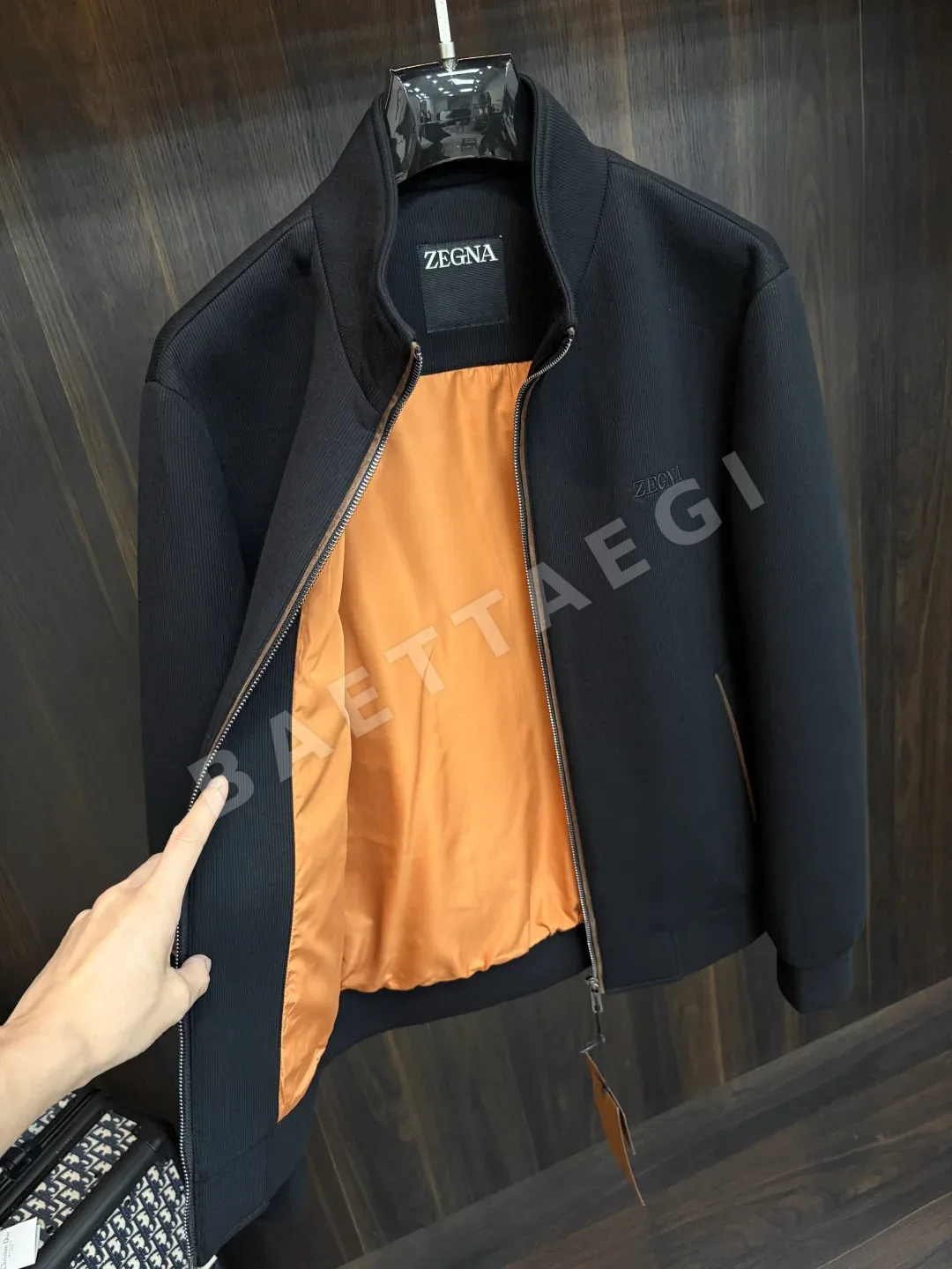 제냐 스탠드 카라 코튼 자켓 상세 이미지 3