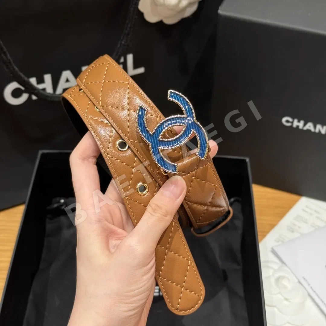 샤넬 램스킨 더블 C 메탈 로고 벨트 상세 이미지 2