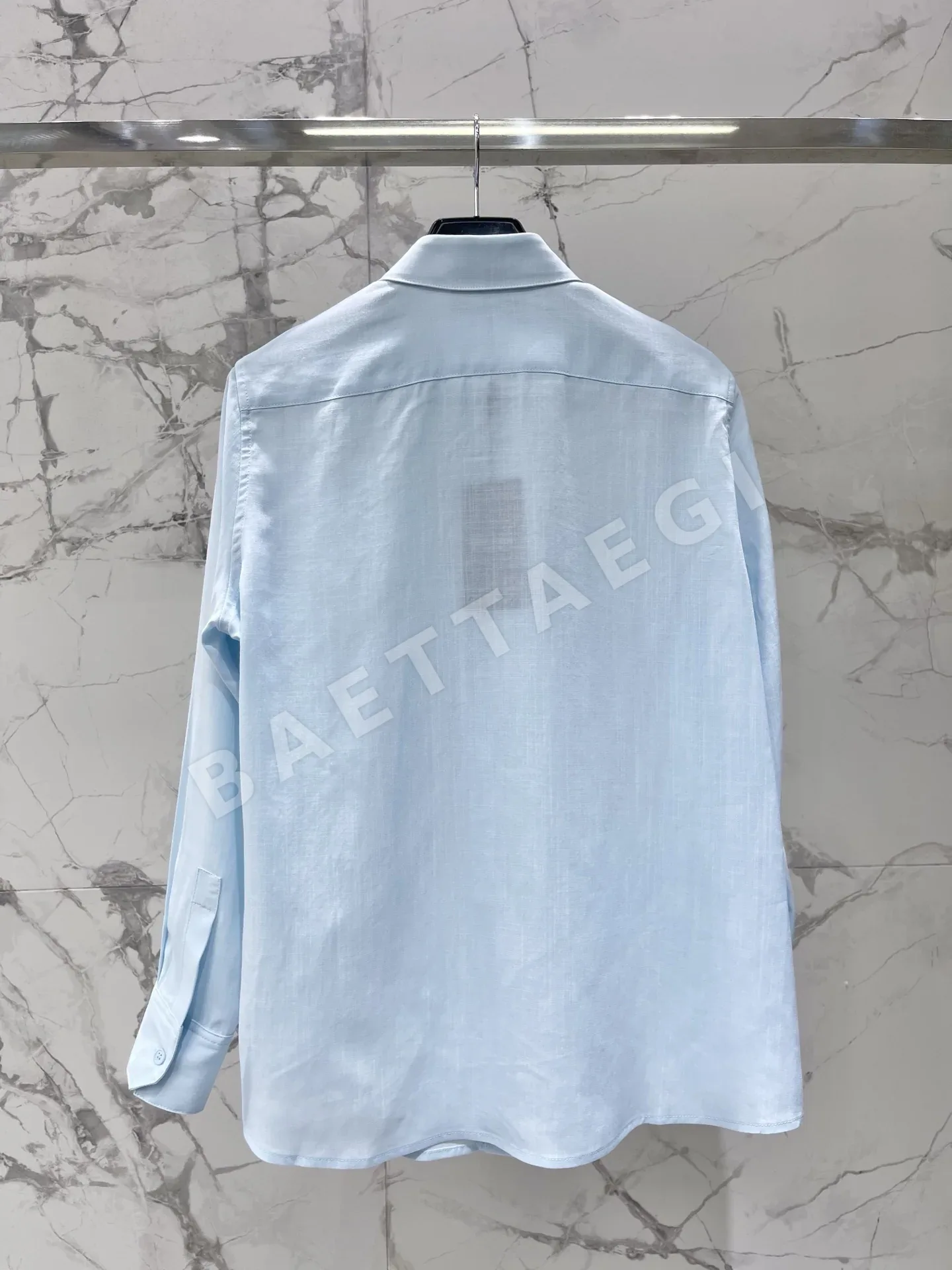 생로랑 YSL 로고 자수 실크 셔츠 상세 이미지 9