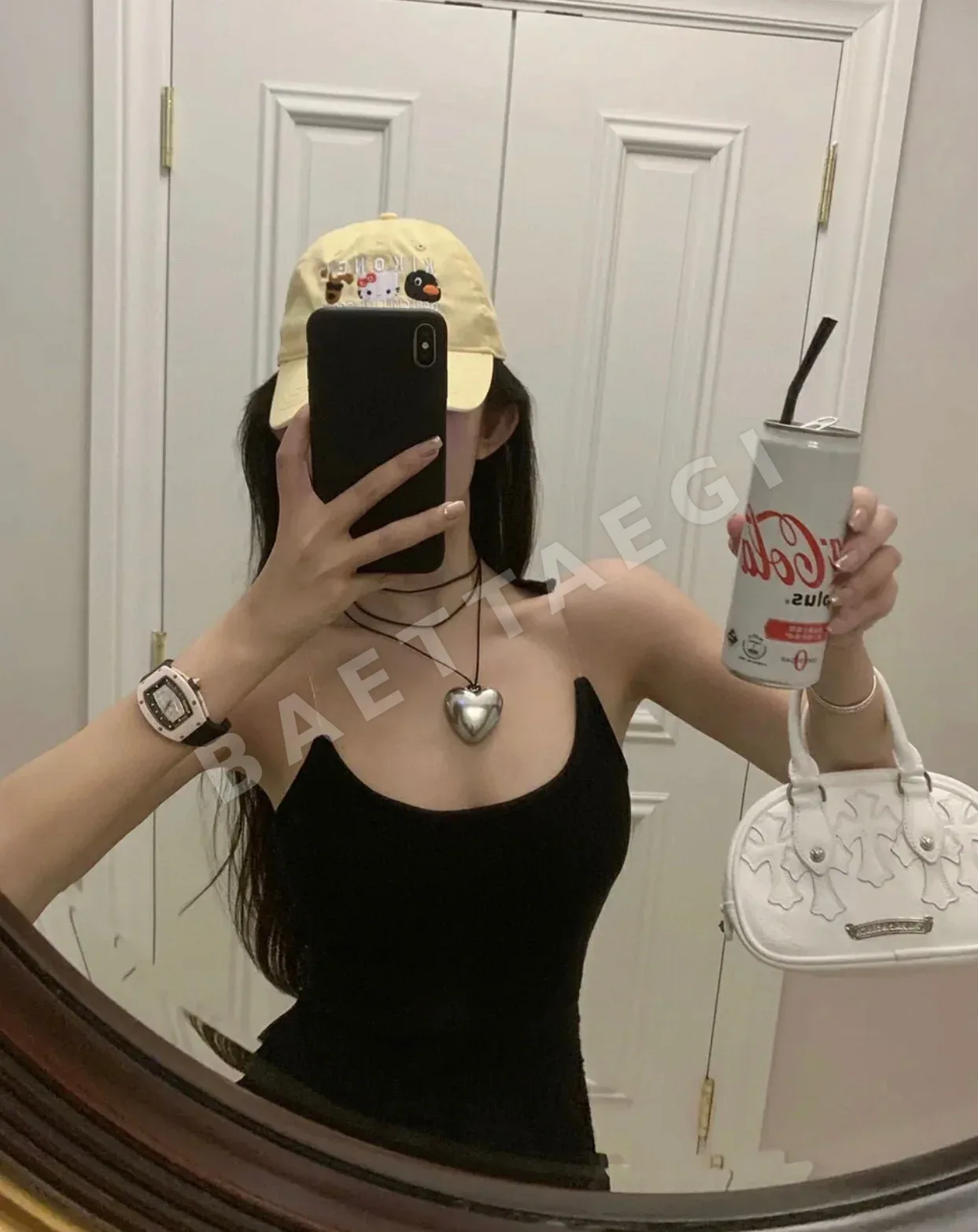 크롬하츠 화이트 텀블 소가죽 볼링 백 상세 이미지 8