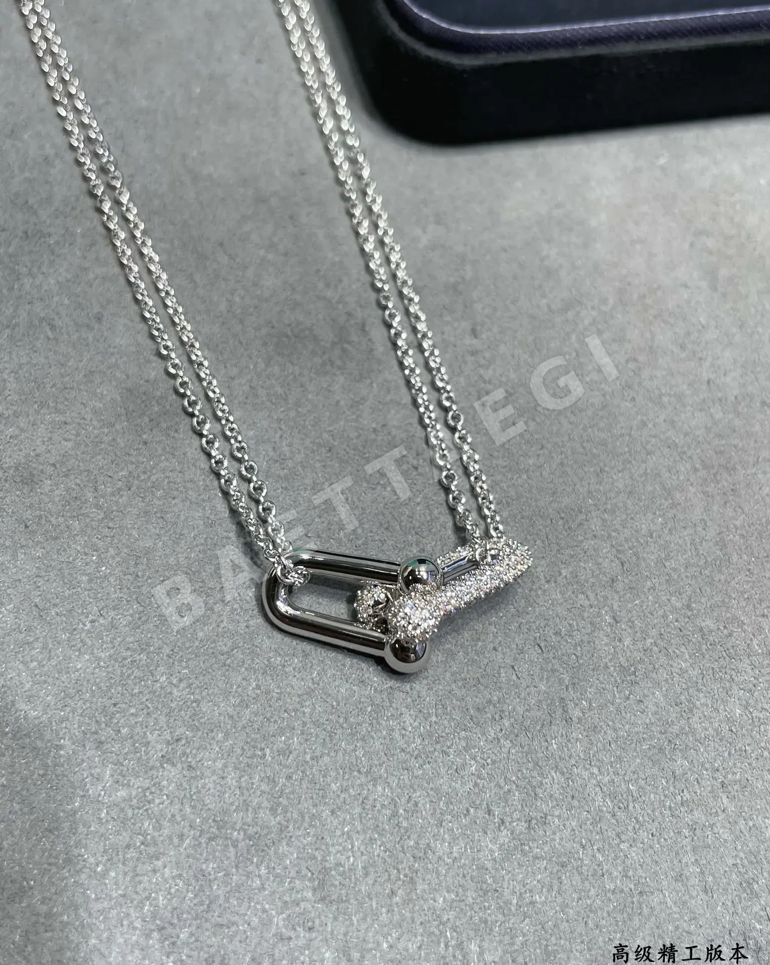 티파니 더블 링 말굽 잠금 목걸이 상세 이미지 7