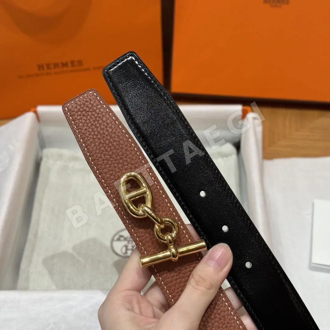 에르메스 셰느당클 버클 양면 가죽 벨트 상세 이미지 6