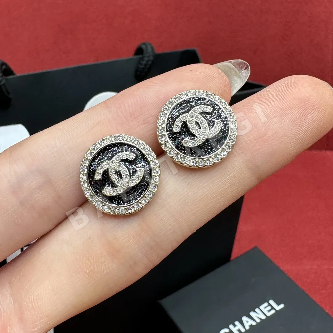 샤넬 블랙골드 더블 C 다이아몬드 귀걸이 178275