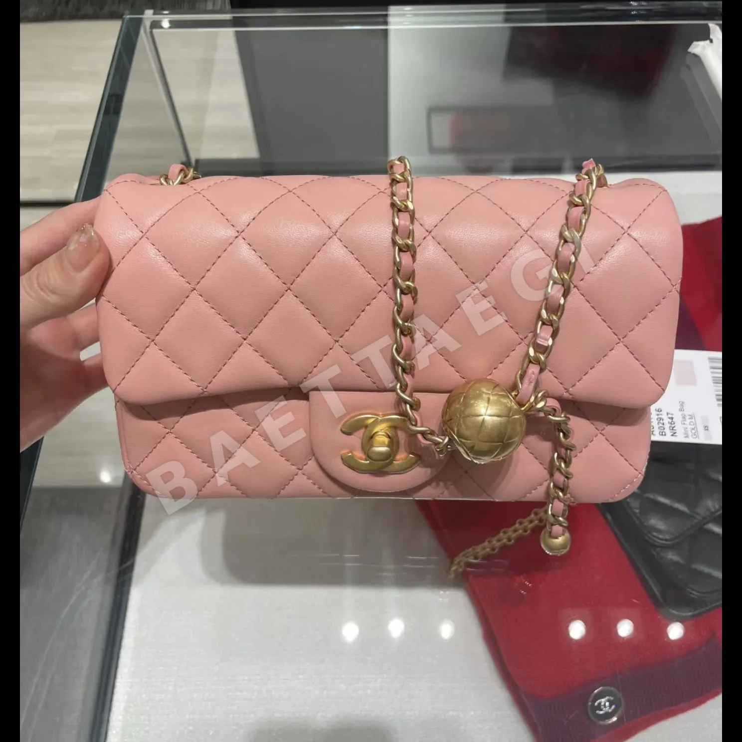 샤넬 23K 빈티지 로즈 핑크 미니 가방 상세 이미지 8