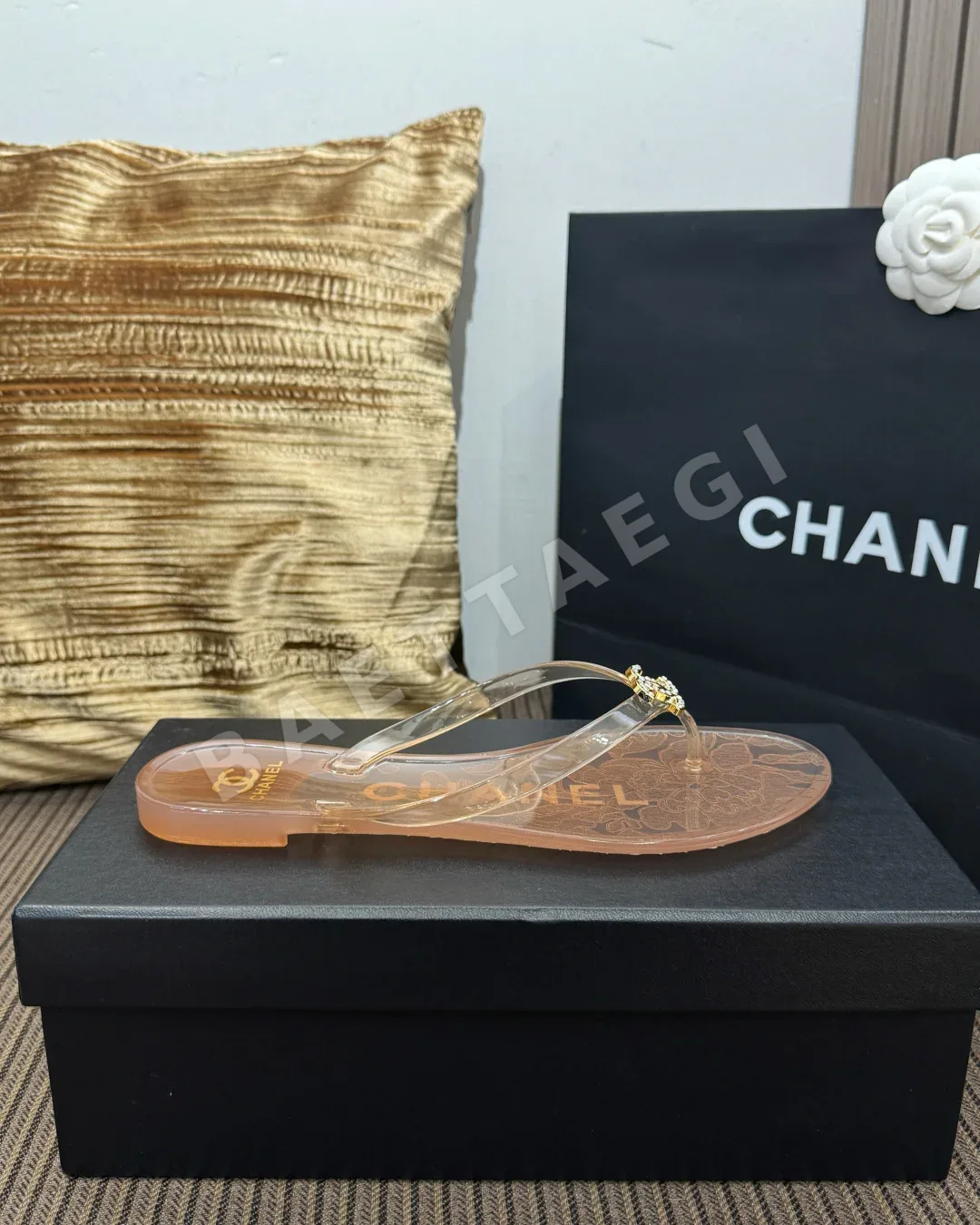 샤넬 더블 C 라인 스톤 버클 비치 샌들 상세 이미지 6