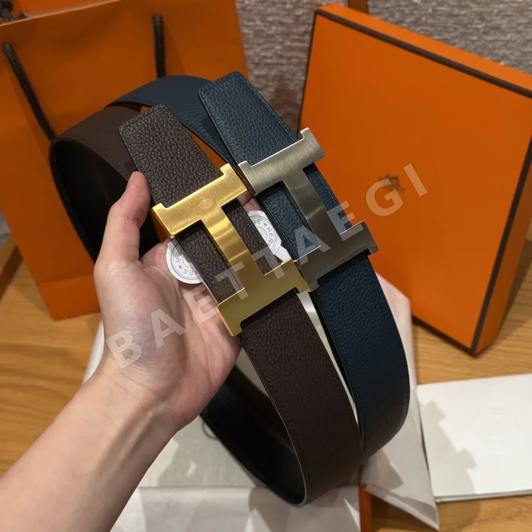 에르메스 리버시블 메탈 버클 남성 벨트 상세 이미지 5
