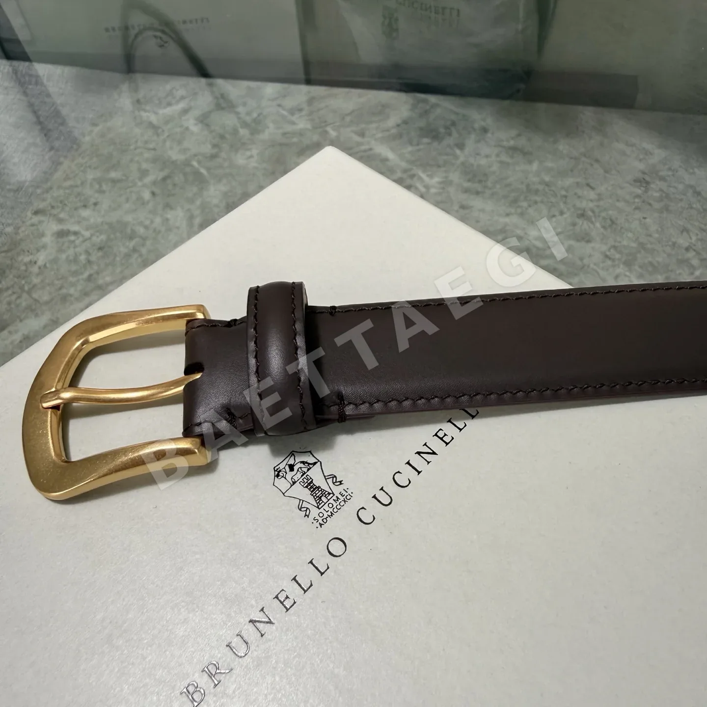브루넬로쿠치넬리 3.0 와이드 양면 소가죽 벨트 상세 이미지 2