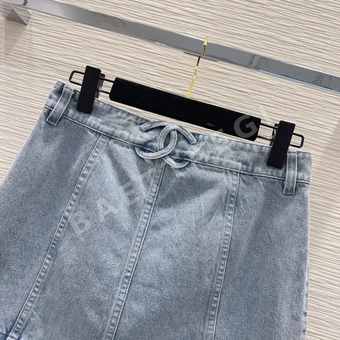 샤넬 데님 에이징 스커트 여성용 상세 이미지 4