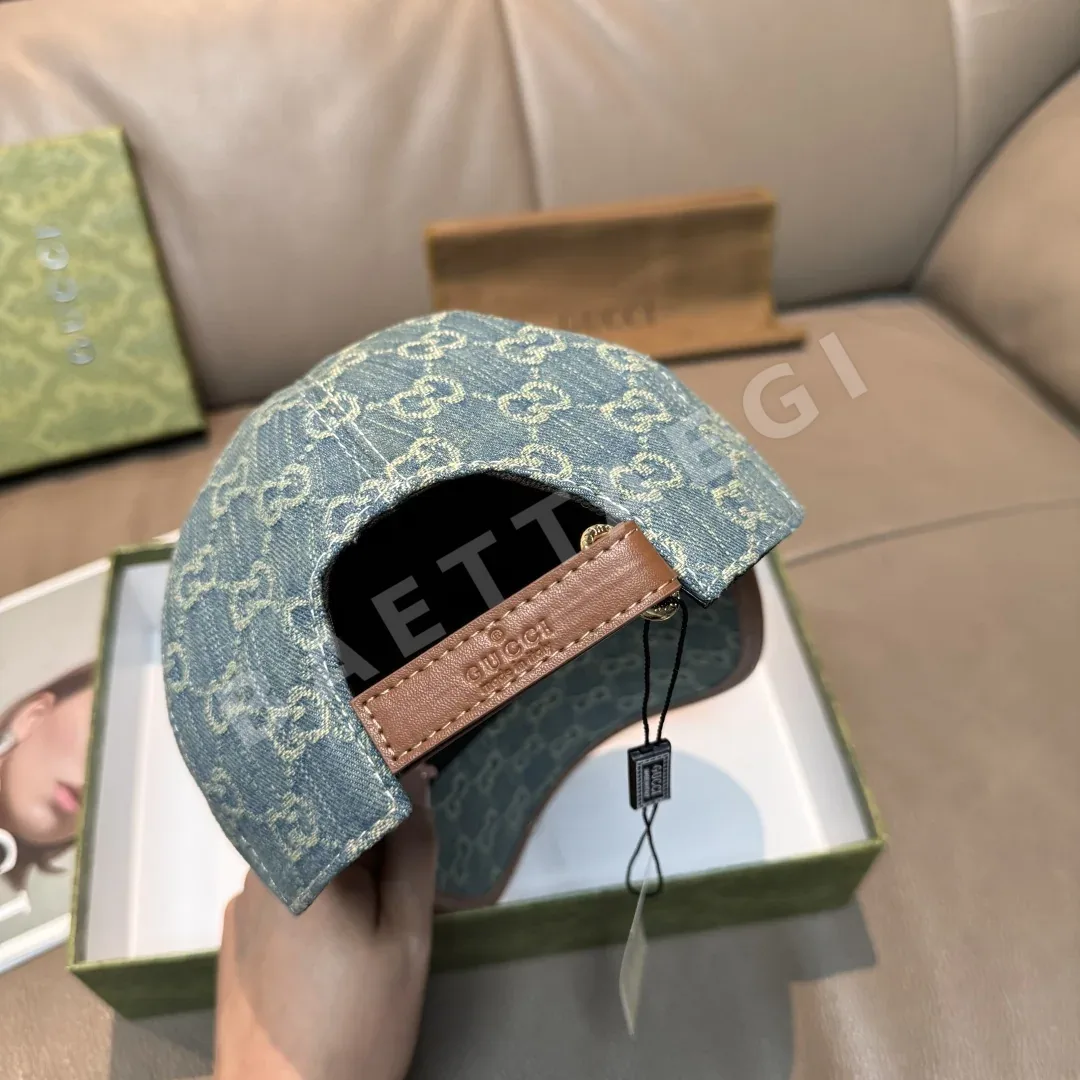 구찌 더블 G 데님 자카드 베이스볼 캡 상세 이미지 8