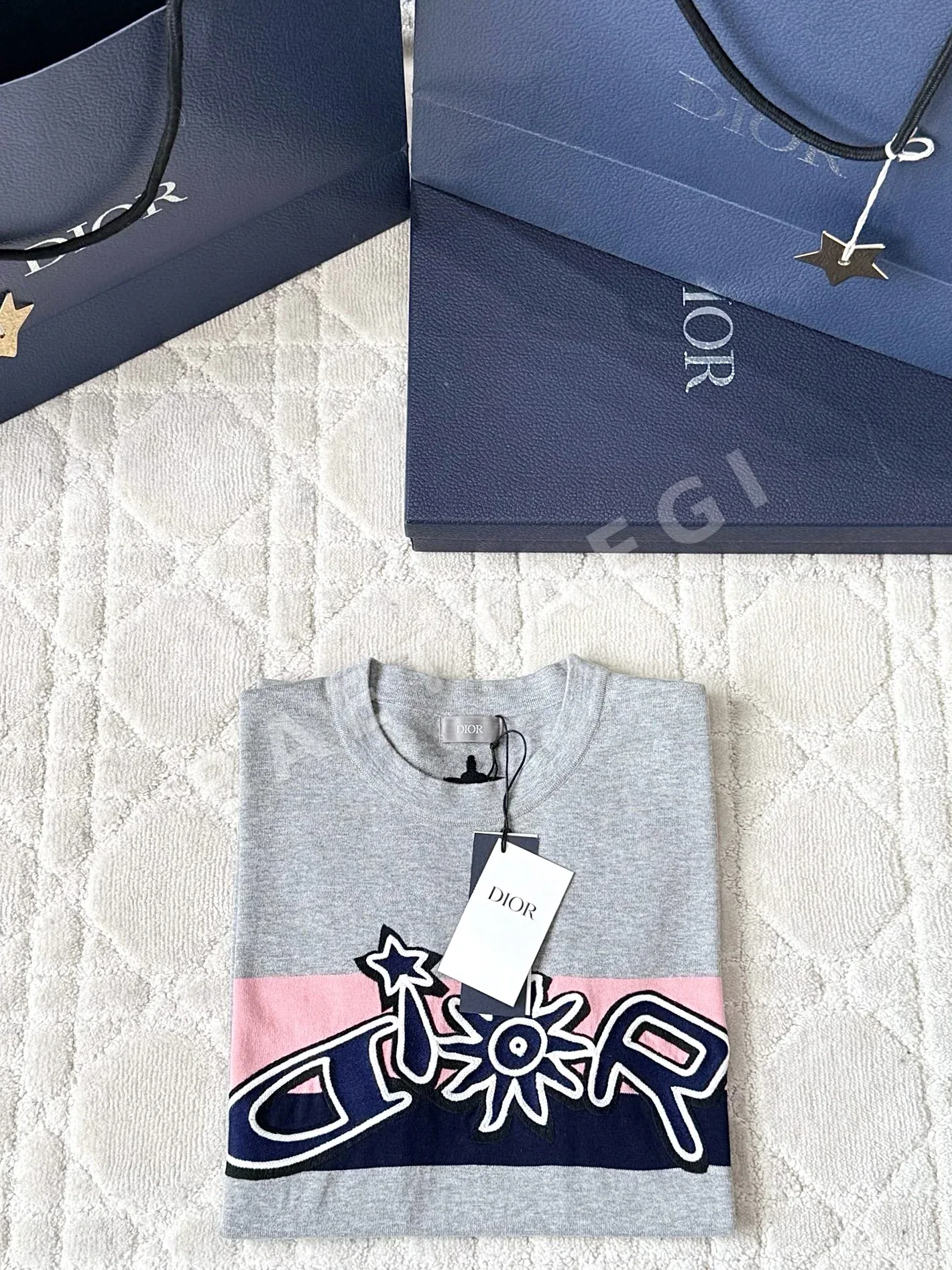 디올 해바라기 자수 반팔 티셔츠 상세 이미지 3