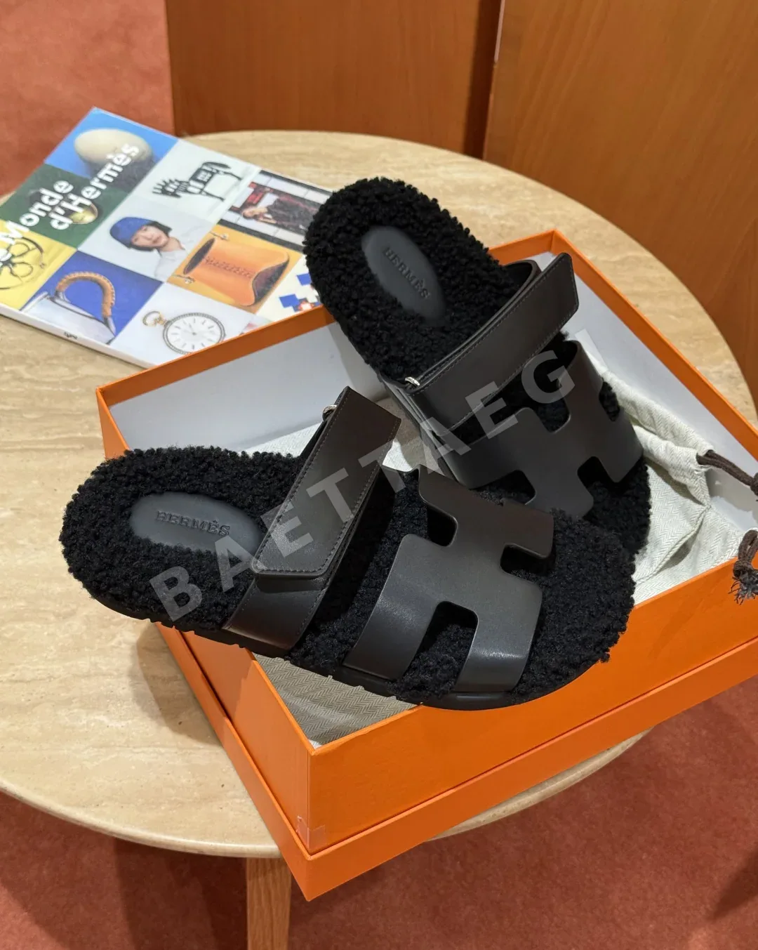 에르메스 시프르 샌들 블랙 램울 상세 이미지 2