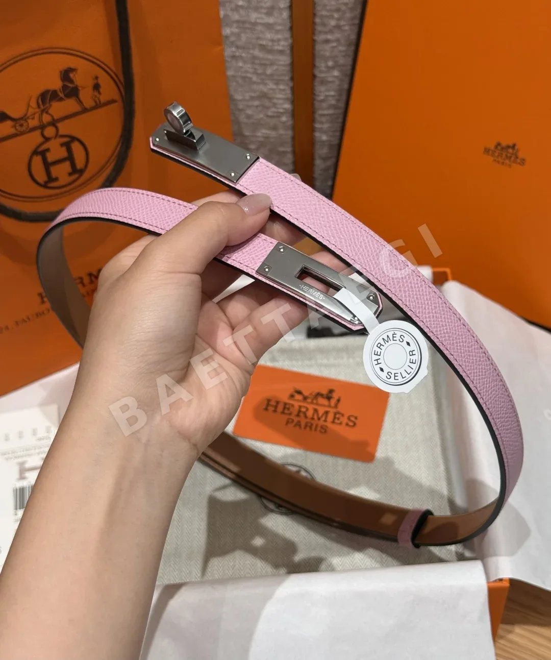 에르메스 켈리 버클 엡솜 카프스킨 벨트 상세 이미지 3