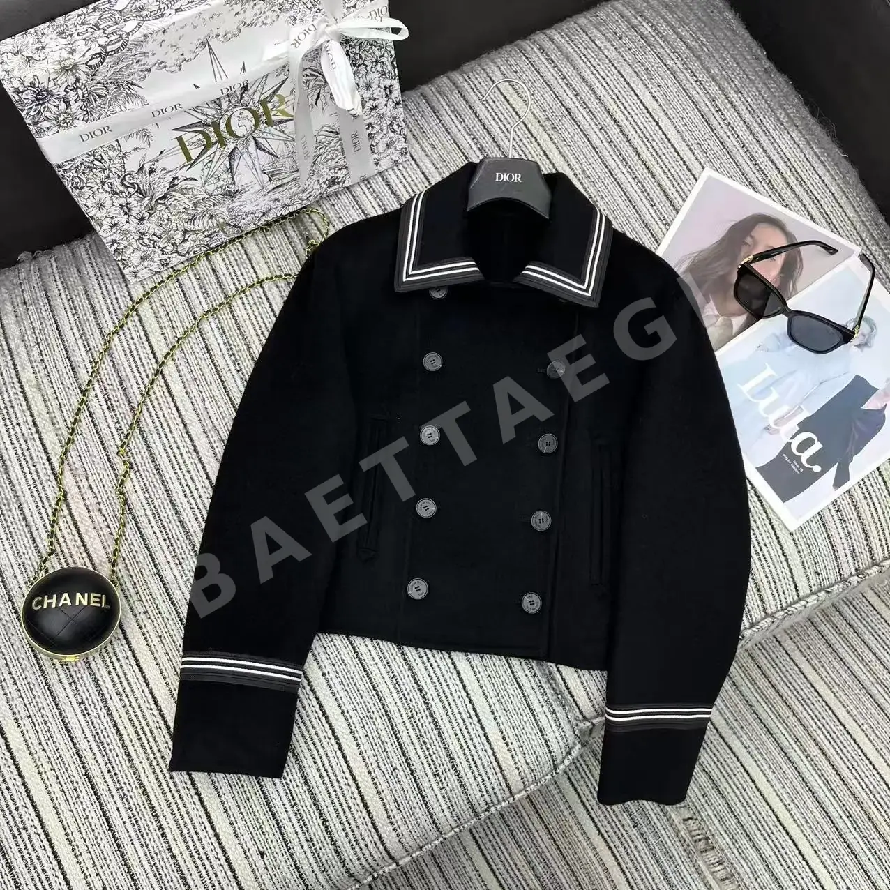디올 라펠 더블브레스트 울 코트 자켓 상세 이미지 2