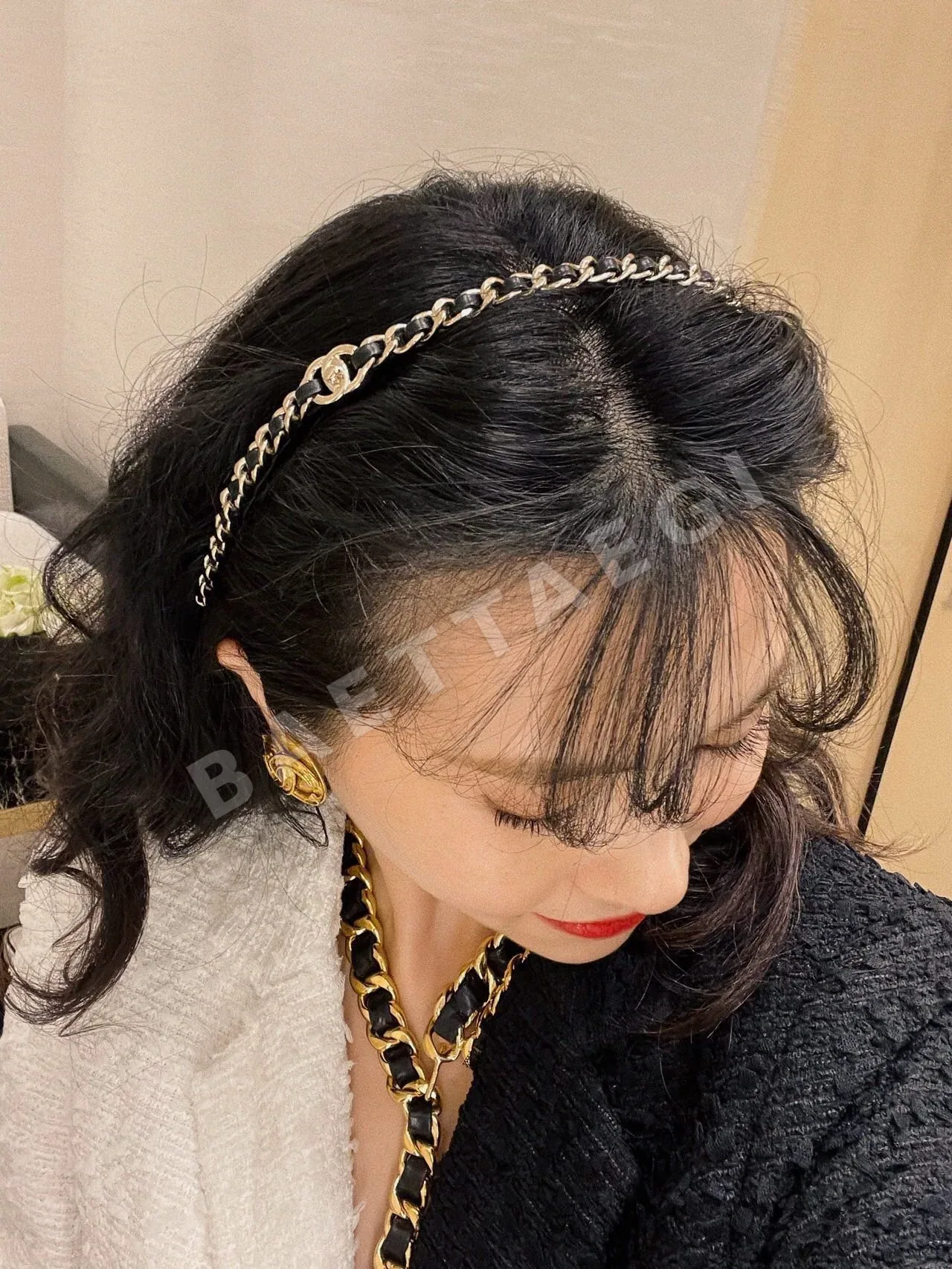 샤넬 가죽 헤어밴드 헤어악세사리 131116