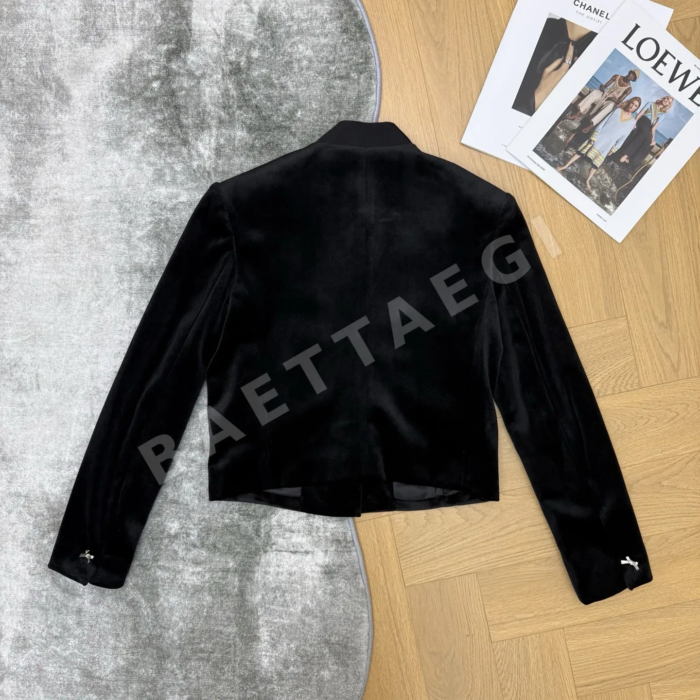 디올 벨벳 스탠드카라 여성 자켓 상세 이미지 6