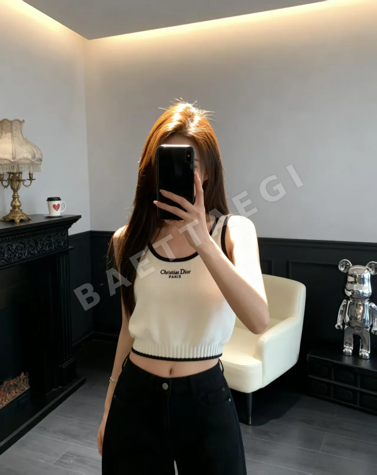 디올 컬러 블록 크루넥 니트 베스트 96315