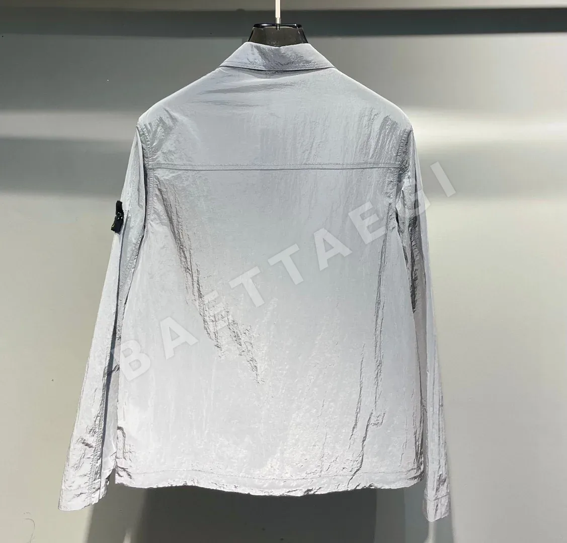 스톤아일랜드 메탈릭 나일론 카라 자켓 상세 이미지 3