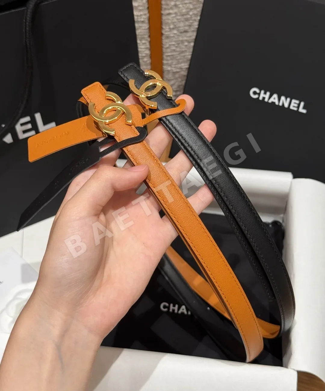 샤넬 더블 C 버클 가죽 벨트 상세 이미지 3