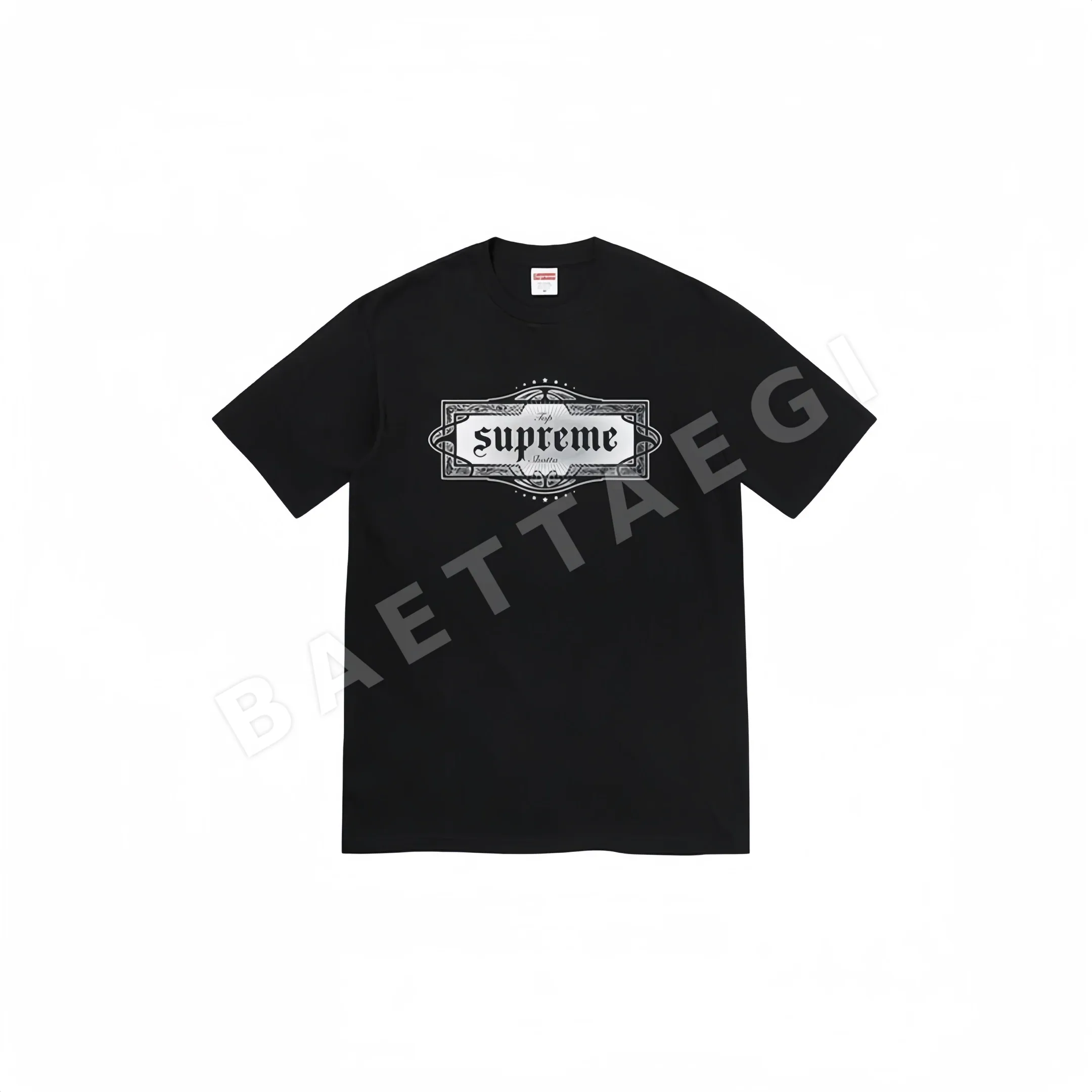 슈프림 레터 프린트 크루넥 남성 반팔 티셔츠 87295
