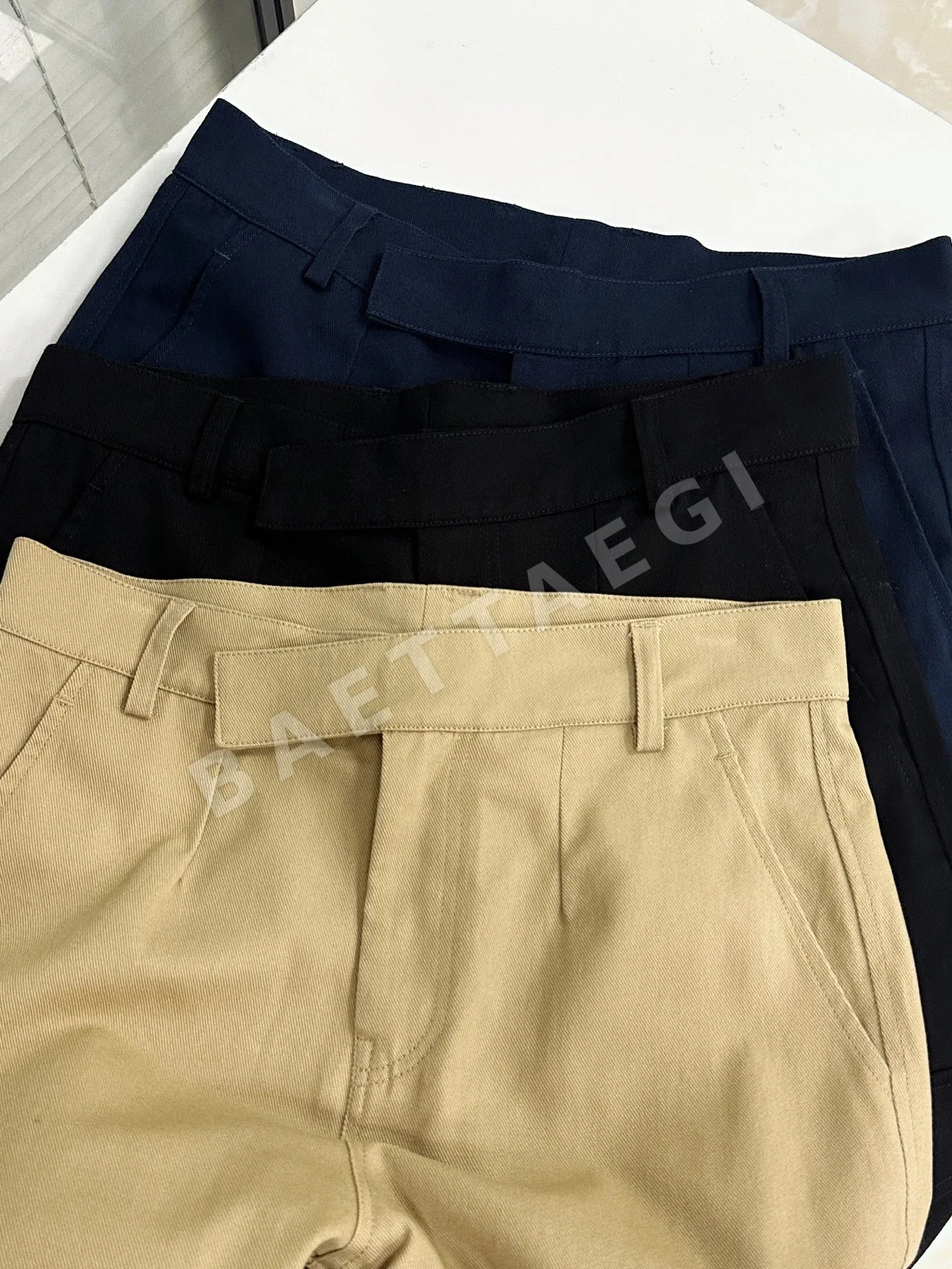 톰브라운 워싱 블랙 네이비 블루 남성 바지 레플리카 46716 Thom Browne 상세 이미지 5