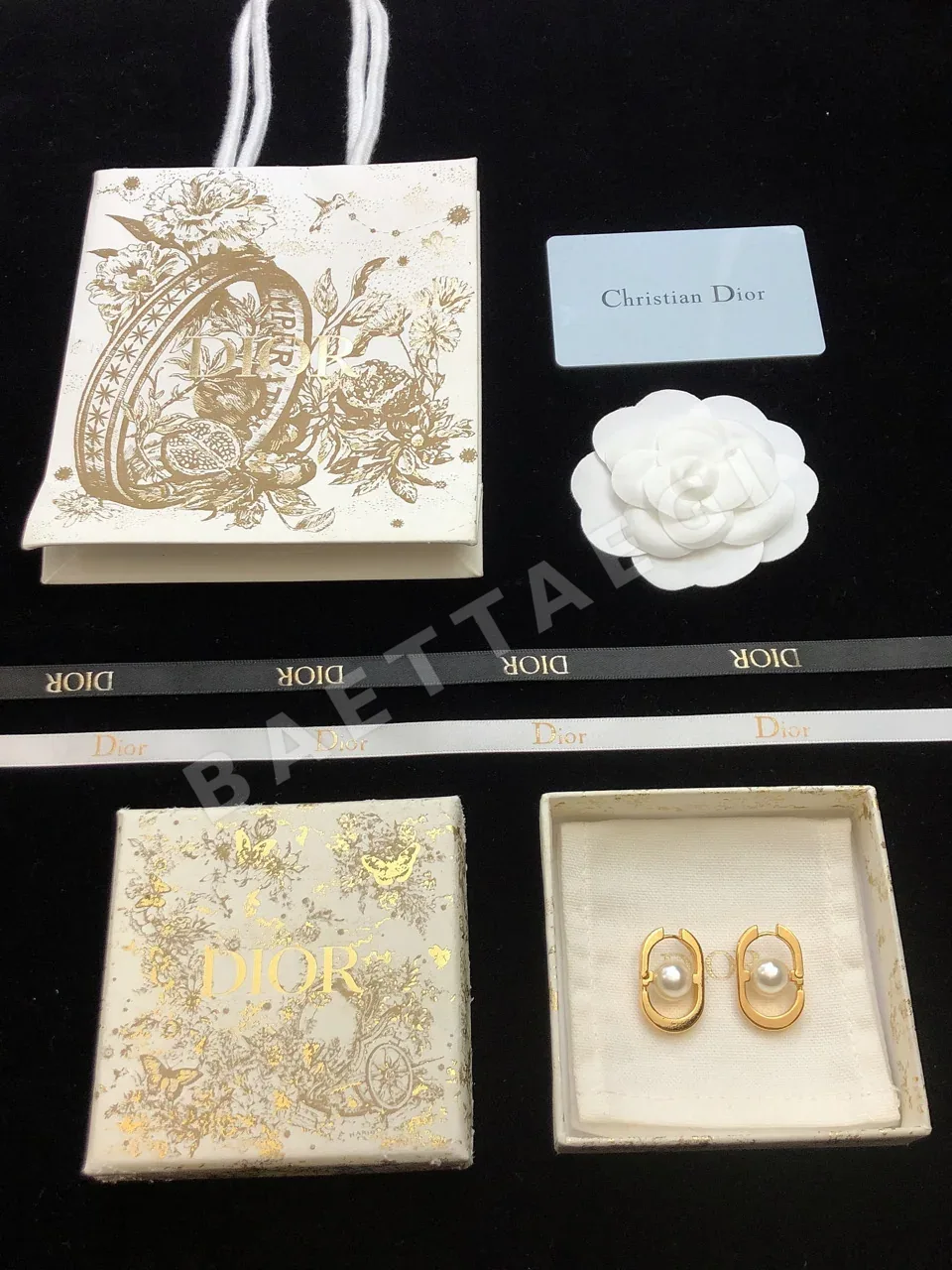디올 펄 CD 18K 골드 귀걸이 상세 이미지 1