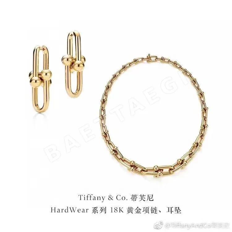 티파니 U자형 체인 너클 귀걸이 상세 이미지 3