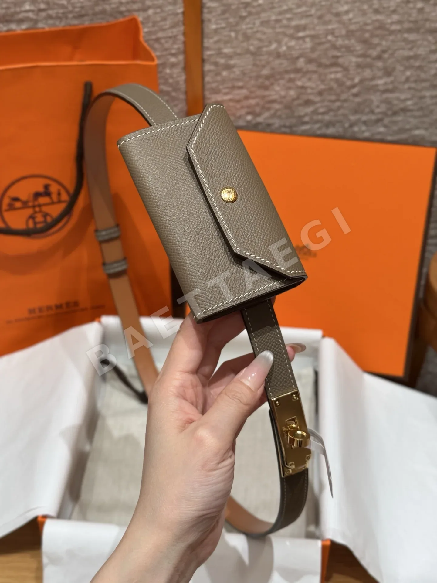 에르메스 켈리 버클 엡솜 카프스킨 벨트 176553