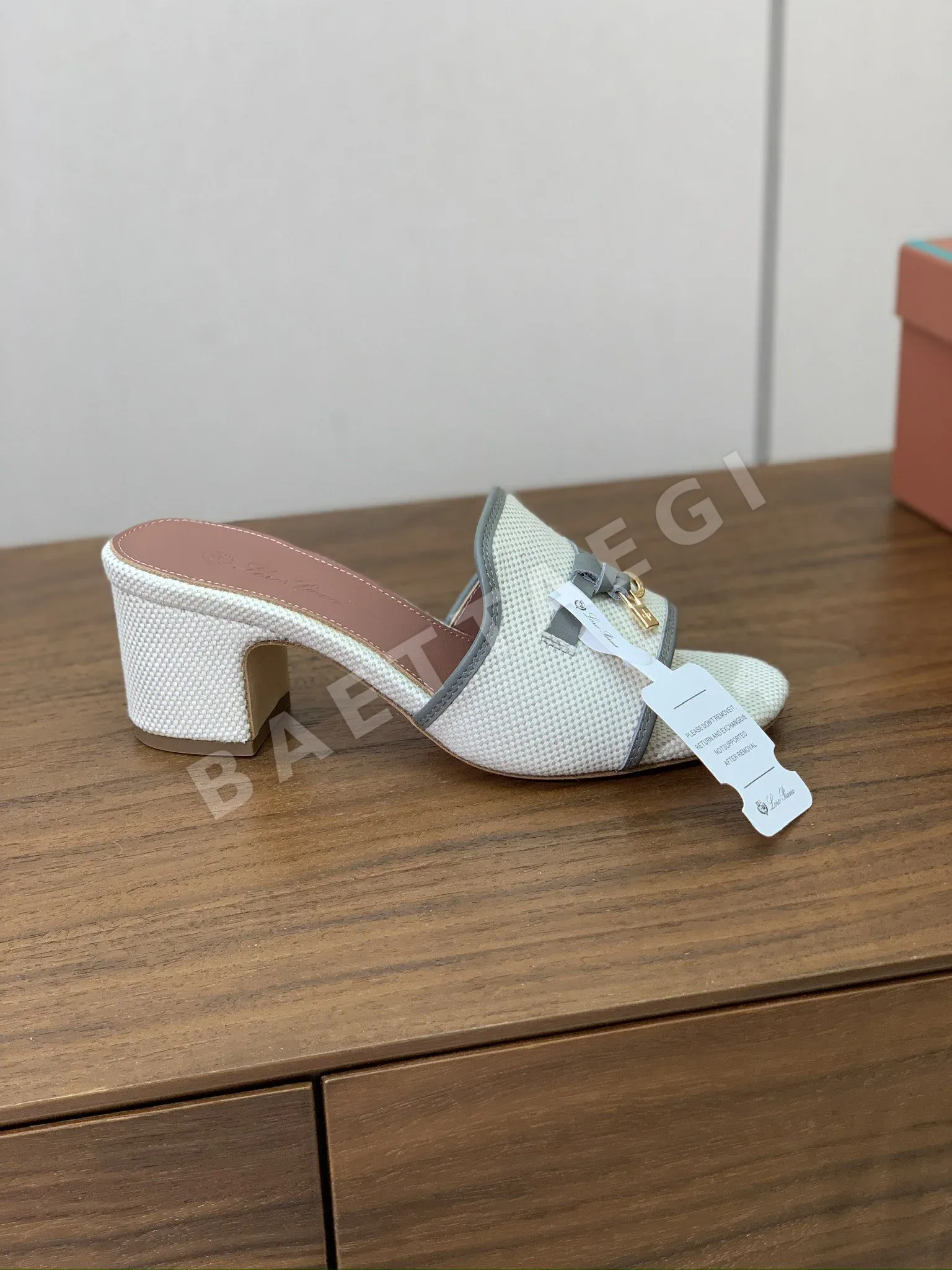 로로피아나 컬러 블록 미드힐 뮬 상세 이미지 6