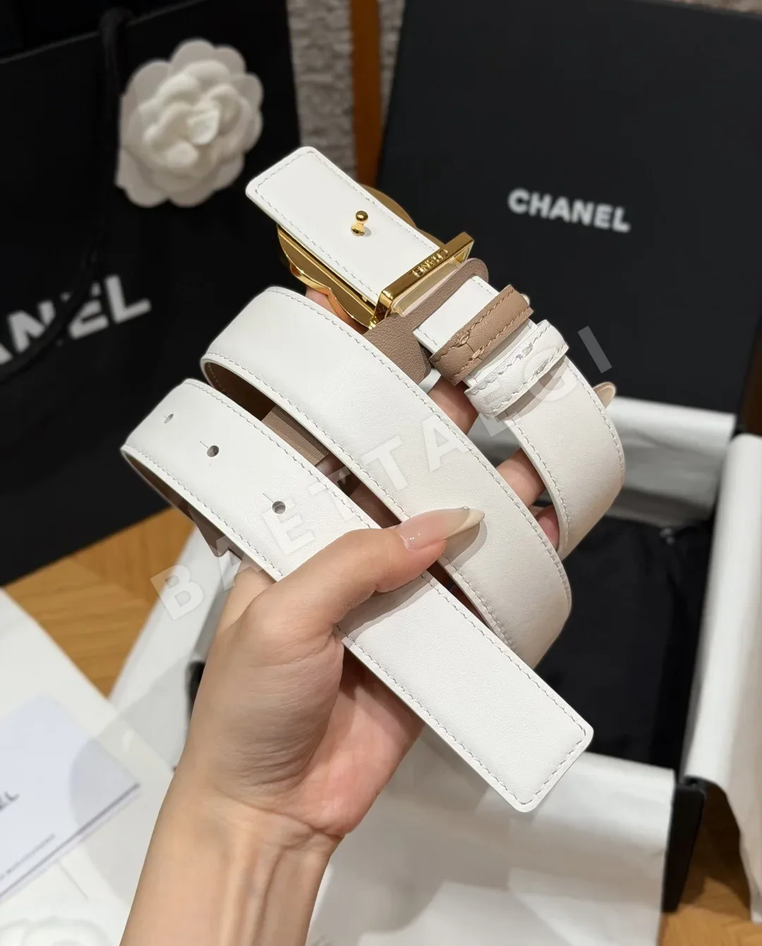 샤넬 더블 C 가죽 벨트 30mm 상세 이미지 3