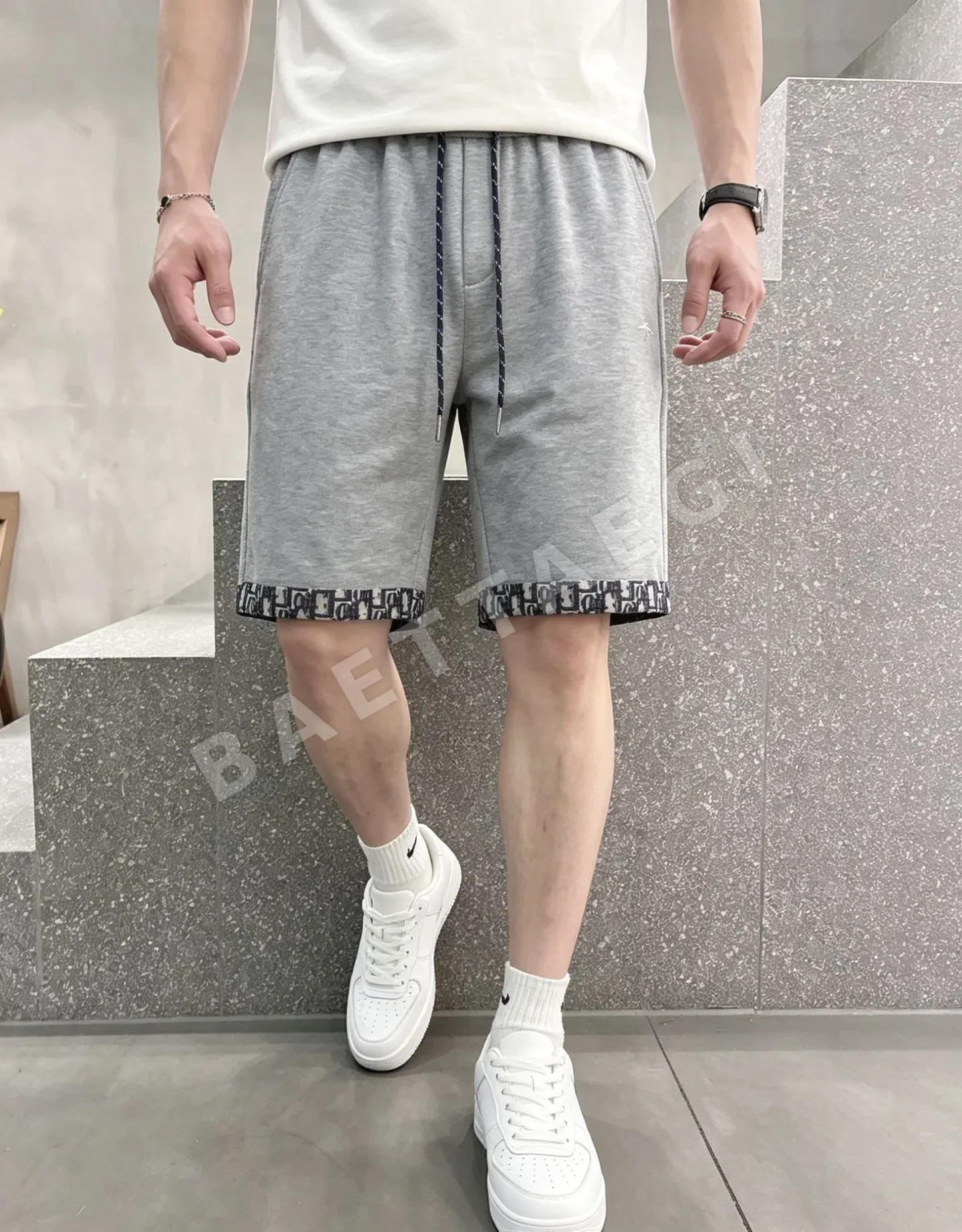디올 남성 고급 코튼 반바지 상세 이미지 3