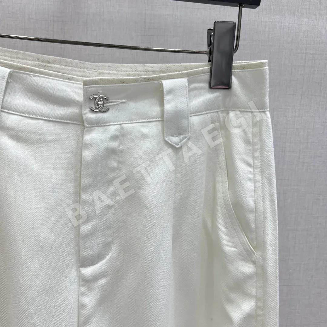 샤넬 여성 린넨 와이드 팬츠 상세 이미지 3