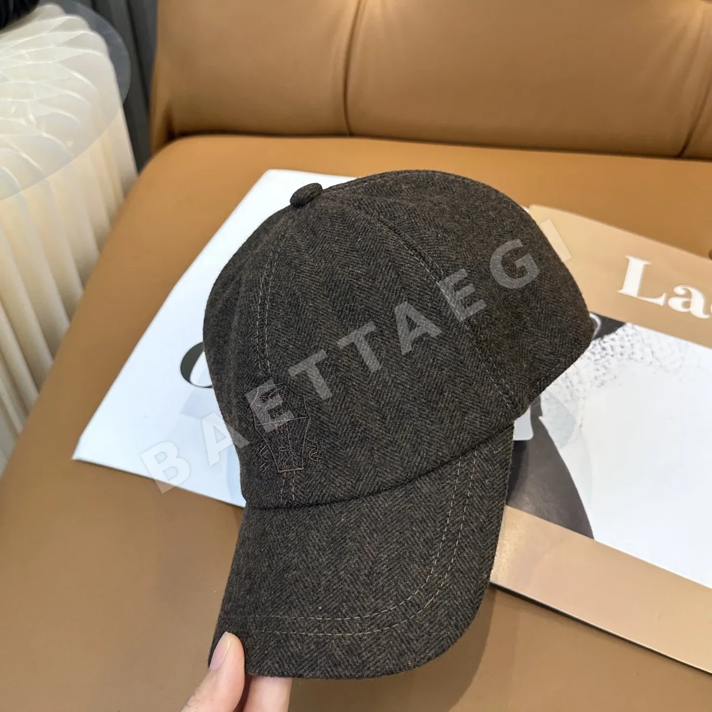 브루넬로쿠치넬리 헤링본 베이스볼 캡 상세 이미지 2