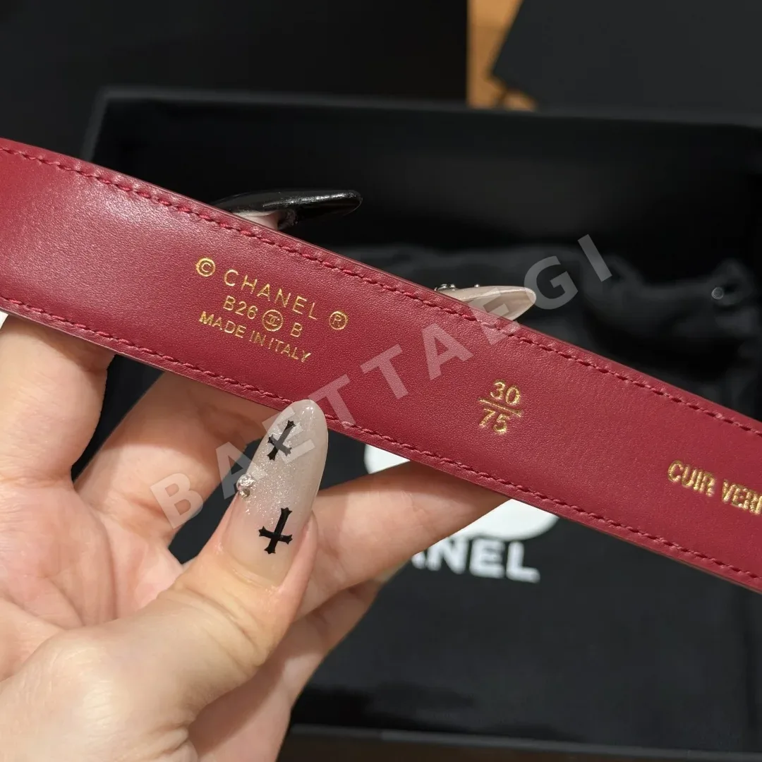샤넬 가죽 더블 C 사각 버클 벨트 상세 이미지 6