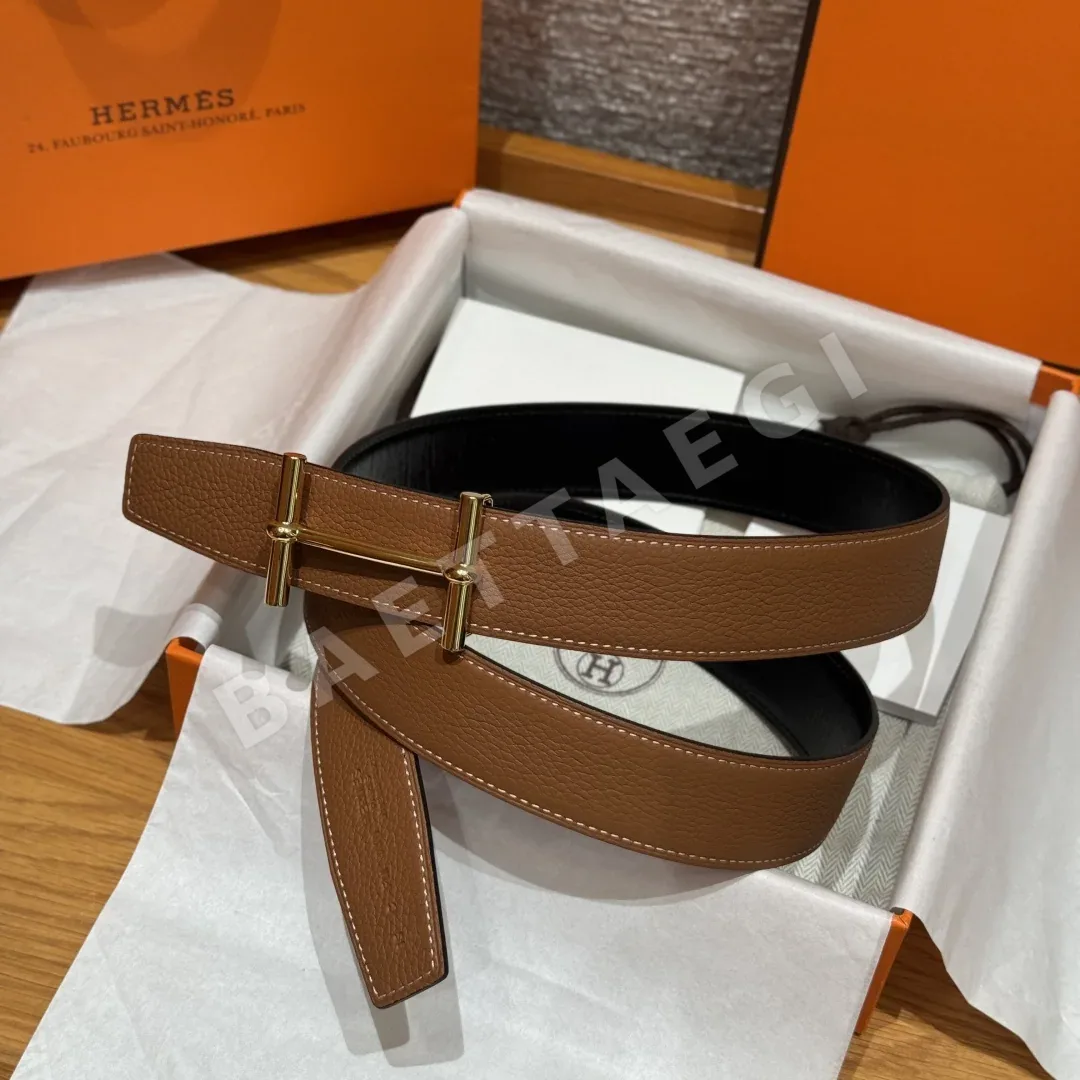 에르메스 당클르 양면 가죽 벨트 175697