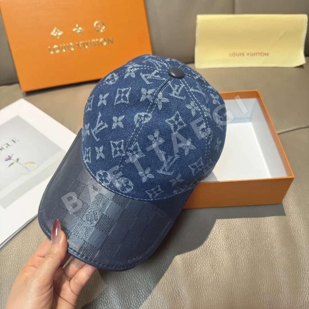 루이비통 소가죽 엠보싱 데님 베이스볼캡 상세 이미지 4