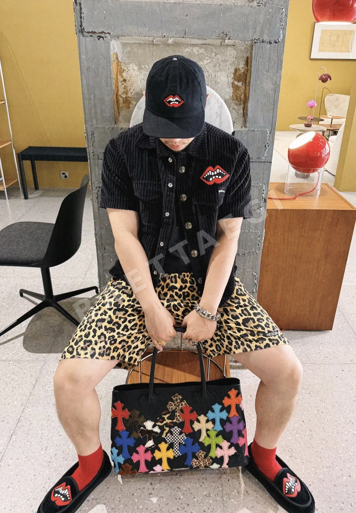 크롬하츠 네이비 멀티컬러 소가죽 토트백 상세 이미지 15