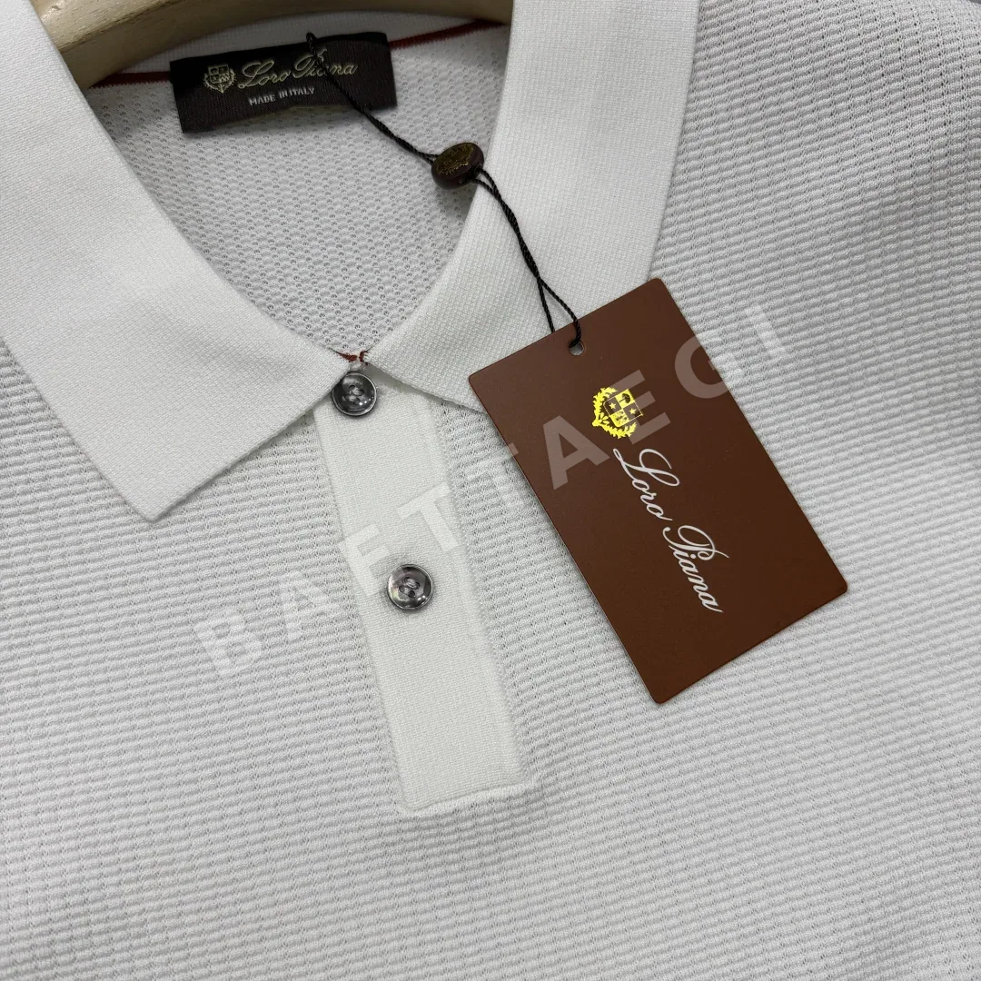 로로피아나 로고 자수 반팔 폴로셔츠 남성 상세 이미지 7