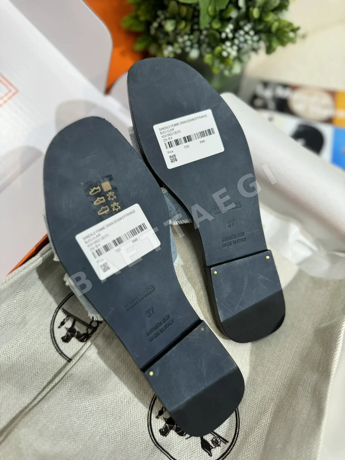 에르메스 데님 오란 슬리퍼 상세 이미지 4