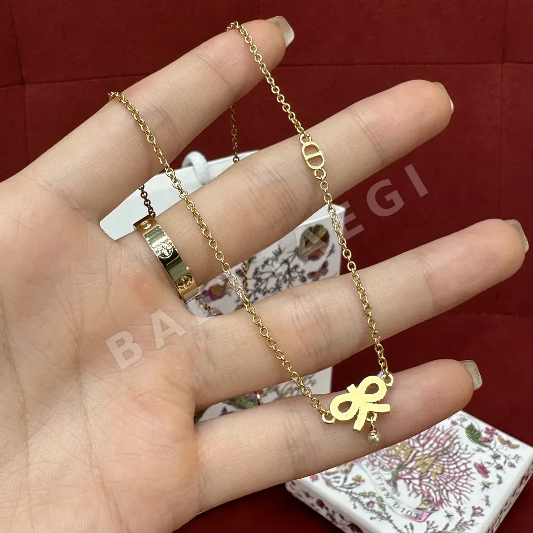 디올 리본 장식 목걸이 상세 이미지 2
