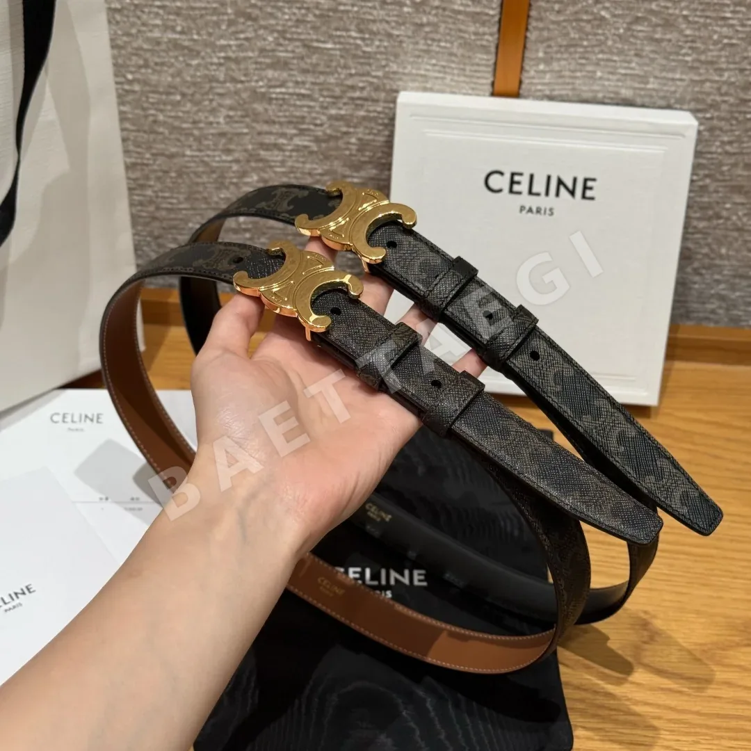 셀린느 TRIOMPHE 양면 송아지가죽 벨트 177128