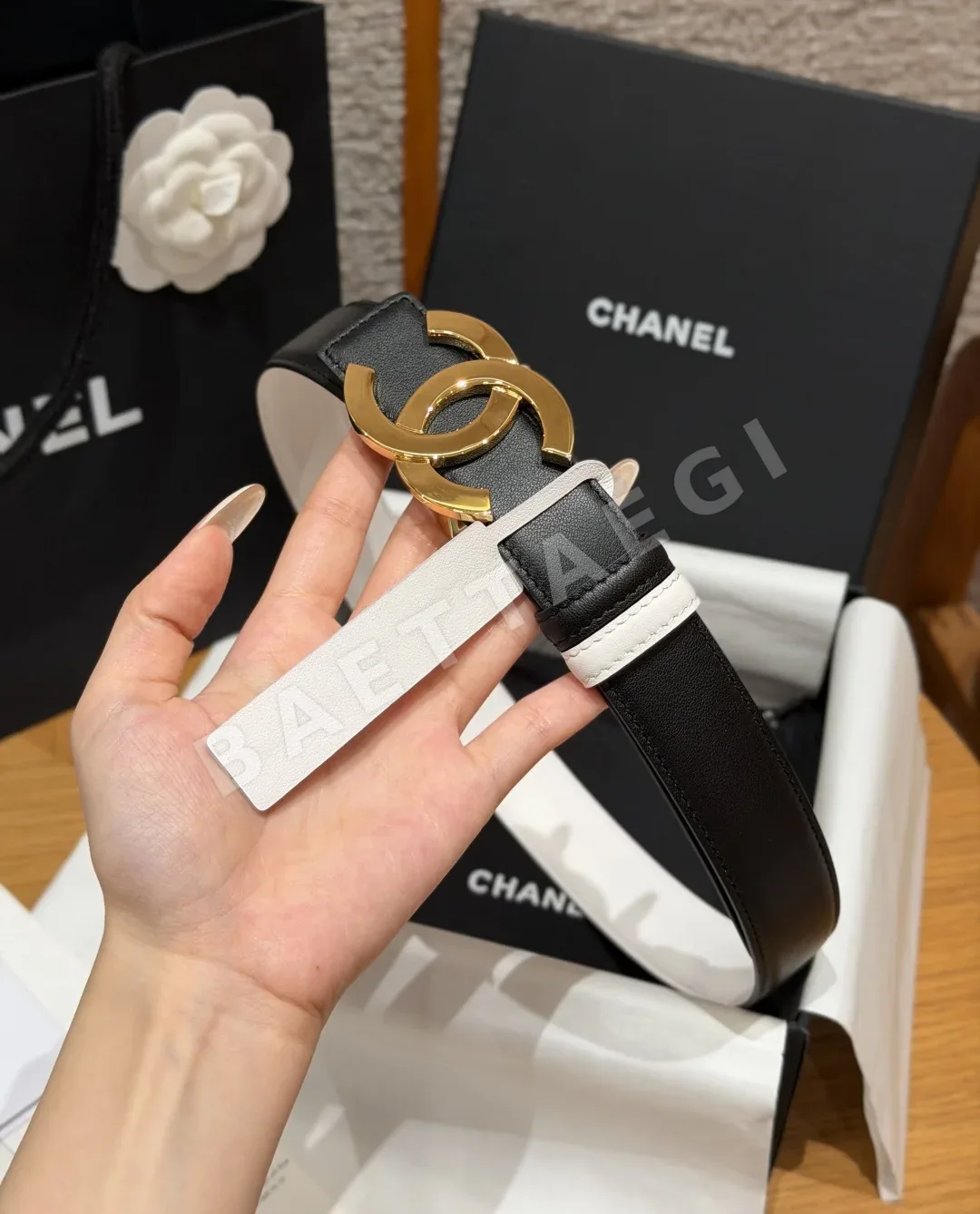 샤넬 더블 C 가죽 벨트 30mm 상세 이미지 5