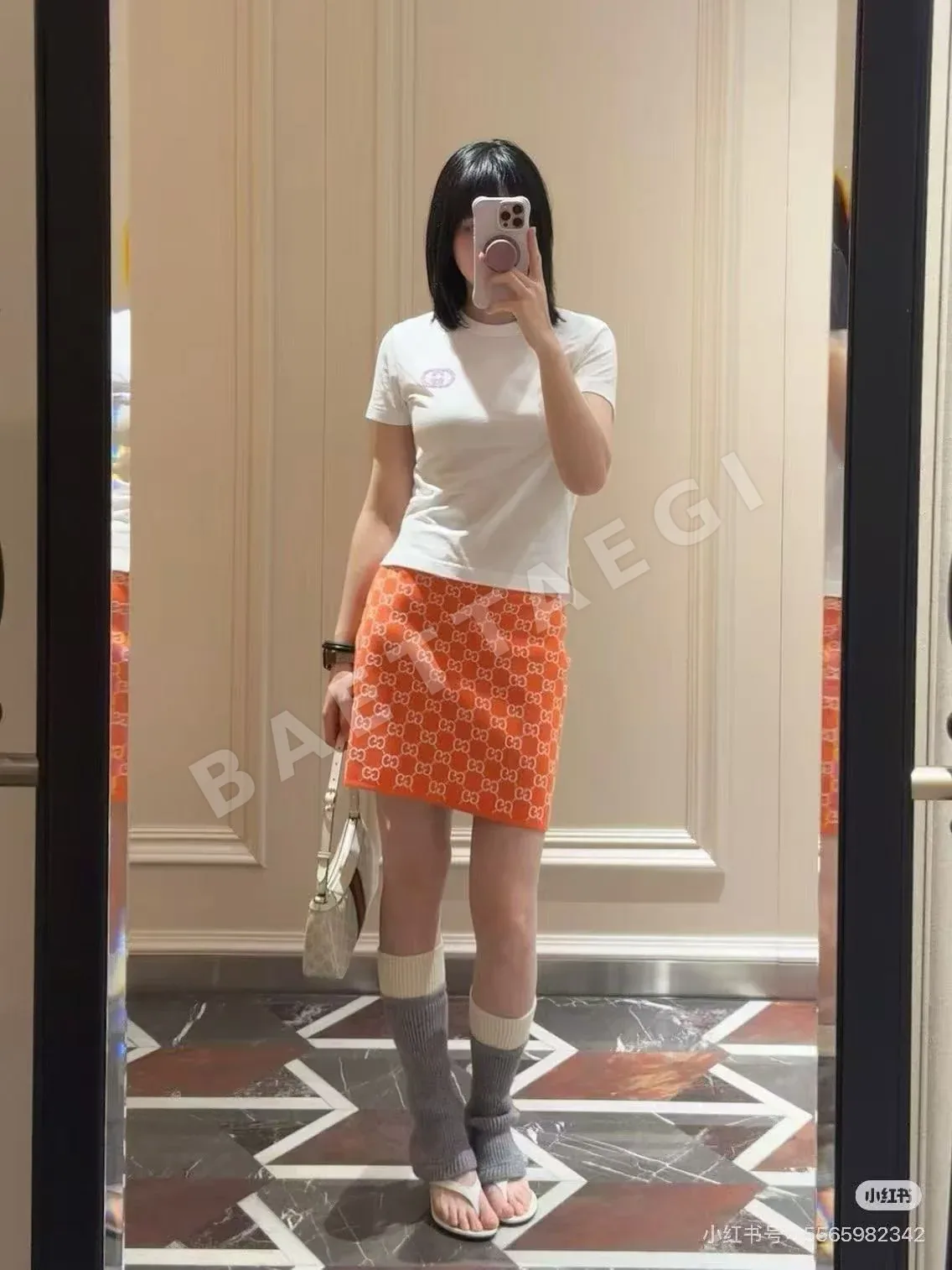 구찌 더블 G 로고 자수 테리 크로스 반팔 티셔츠 91762