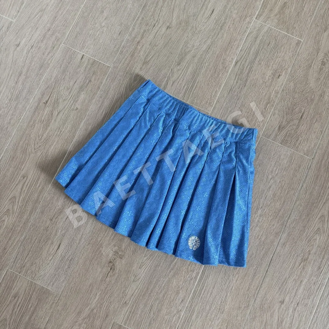 크롬하츠 블루 크로스 자카드 플리츠 미니스커트 상세 이미지 2