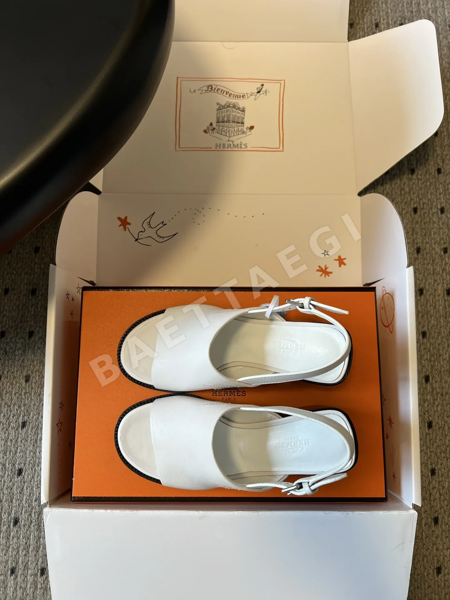 에르메스 키드스킨 백스트랩 하이힐 샌들 상세 이미지 6