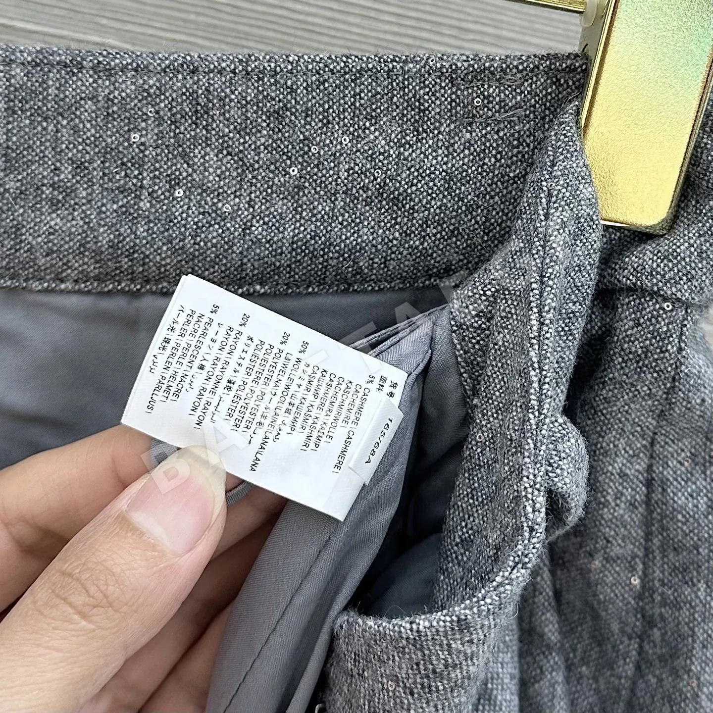 브루넬로쿠치넬리 스팽글 울 H라인 여성 바지 상세 이미지 7