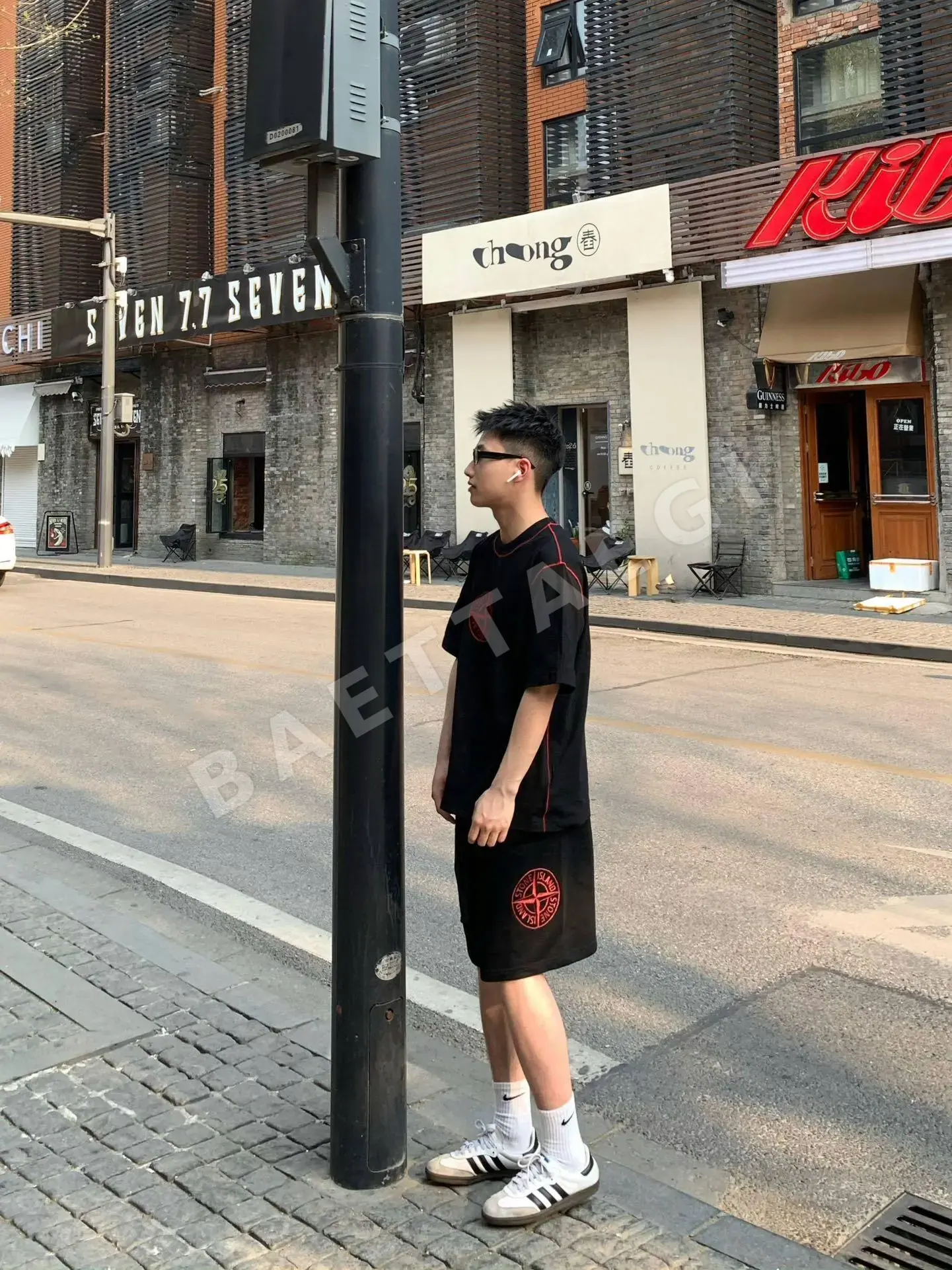 스톤아일랜드 배지 자수 슈퍼 쿨 남성 세트 상세 이미지 4